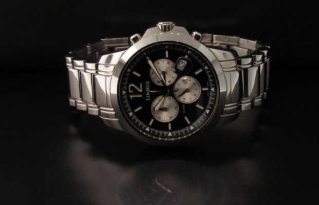 Gents Stn Chrono with Black Face